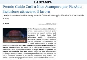 La Stampa - Premio Guido Carli a Nico Acampora per PizzAut: inclusione attraverso il lavoro