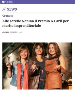 Tiscali - Alle sorelle Nonino il Premio G.Carli per merito imprenditoriale