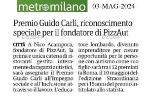 Metro Milano - Premio Guido Carli, riconoscimento speciale per il fondatore di PizzAut