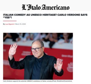 Italoamericano - Italian Comedy as UNESCO Heritage? Carlo Verdone says “yes”!