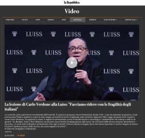 La Repubblica - La lezione di Carlo Verdone alla Luiss: 