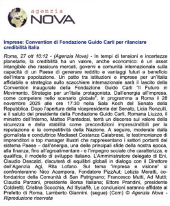 Agenzia Nova – Imprese: Convention di Fondazione Guido Carli per rilanciare credibilità Italia