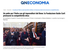 Quotidiano Nazionale – Un patto per l’Italia con gli imprenditori del Bene: la Fondazione Guido Carli promuove la competitività etica