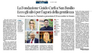 Corriere della Sera Roma - La Fondazione Guido Carli a San Basilio Ecco gli ulivi per l'agora della gentilezza