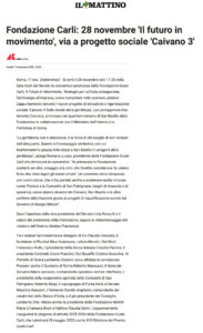 Il Mattino – Fondazione Carli: 28 novembre 'Il futuro in movimento', via a progetto sociale 'Caivano 3'