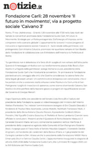 Notizie.it – Fondazione Carli: 28 novembre 'Il futuro in movimento', via a progetto sociale 'Caivano 3'