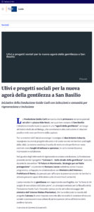 Rainews.it – Ulivi e progetti sociali per la nuova agorà della gentilezza a San Basilio