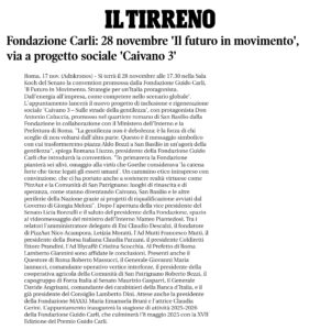 Il Tirreno – Fondazione Carli: 28 novembre 'Il futuro in movimento', via a progetto sociale 'Caivano 3'