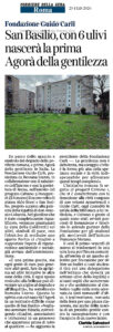 Corriere della Sera Roma - San Basilio, con 6 ulivi nascerà la prima Agorà della gentilezza