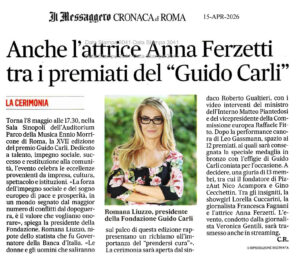 Il Messaggero Cronaca di Roma - Anche l'attrice Anna Ferzetti tra i premiati del 