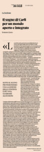Il Sole 24 Ore - Il sogno di Carli per un mondo aperto e integrato di Romana Liuzzo